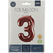 Folie Ballon Cijfer 3 Brons XL 86cm leeg Folie Ballon Cijfer 3 Brons XL 86cm leeg