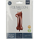 Folie Ballon Cijfer 1 Brons XL 86cm leeg Folie Ballon Cijfer 1 Brons XL 86cm leeg