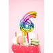 Folie Ballon Cijfer 4 Regenboog 13cm met Stokje Folie Ballon Cijfer 4 Regenboog 13cm met Stokje