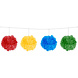 Gekleurde Slinger Pompon 12cm 3m Gekleurde Slinger Pompon 12cm 3m