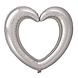 Hart Ballon Zilver Folie 80cm Hart Ballon Zilver Folie 80cm
