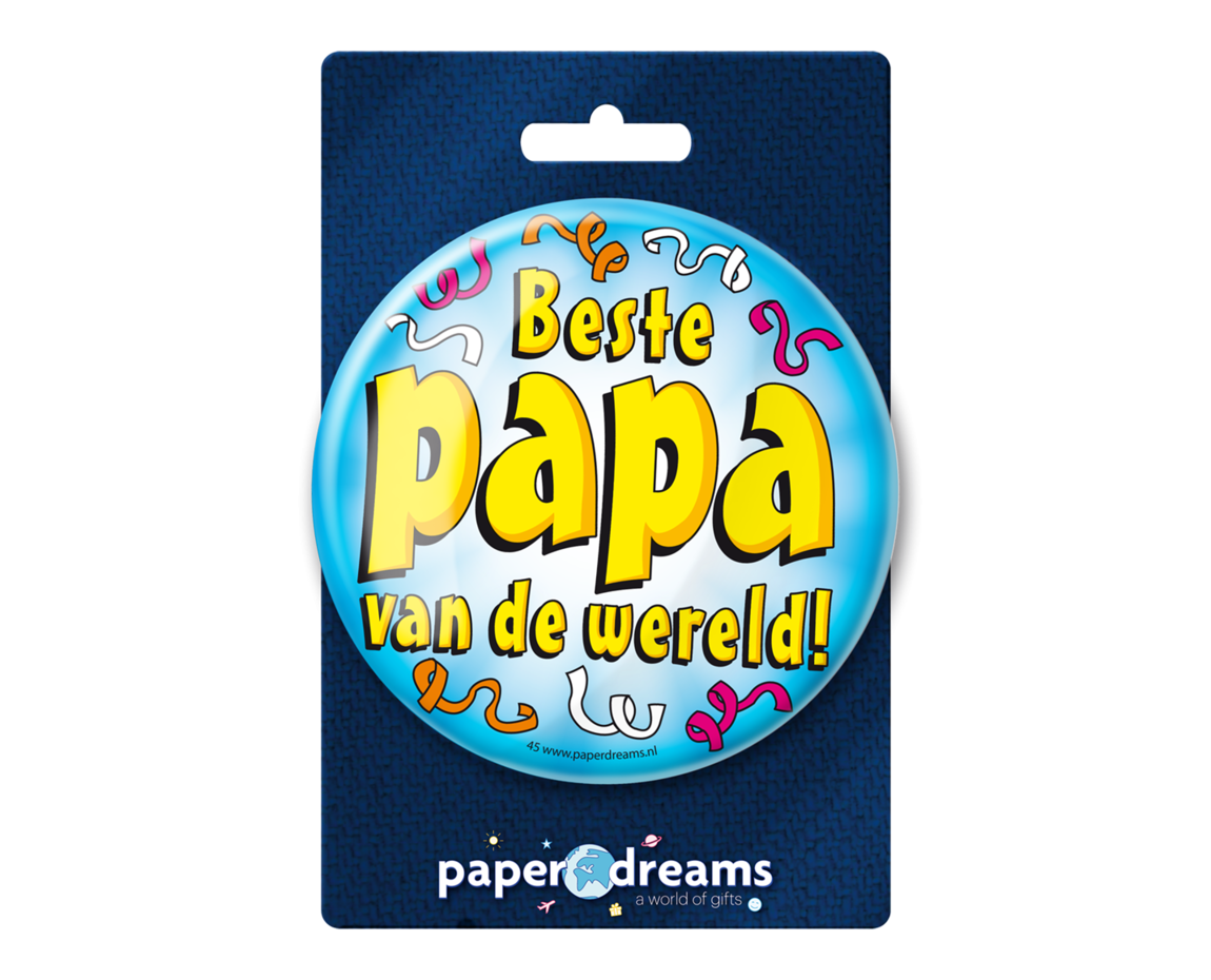 Button Beste Papa van de Wereld 10,2cm - Partywinkel