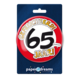 Button 65 jaar Verkeersbord 10,2cm Button 65 jaar Verkeersbord 10,2cm