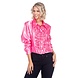Disco Blouse Ruches Roze Dames Disco Blouse Ruches Roze Dames