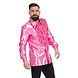 Disco Blouse Ruches Roze Dames Disco Blouse Ruches Roze Dames