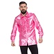 Disco Blouse Ruches Roze Dames Disco Blouse Ruches Roze Dames