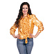Disco Blouse Ruches Oranje Dames Disco Blouse Ruches Oranje Dames