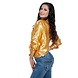 Disco Blouse Ruches Oranje Dames Disco Blouse Ruches Oranje Dames