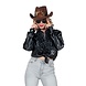 Disco Blouse Ruches Zwart Disco Blouse Ruches Zwart