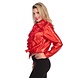 Disco Blouse Ruches Rood Dames Disco Blouse Ruches Rood Dames