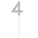 4 Jaar Taarttopper Diamant 10,5cm 4 Jaar Taarttopper Diamant 10,5cm