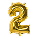 Gouden Cijfer Ballon 2 Jaar 86cm Gouden Cijfer Ballon 2 Jaar 86cm