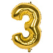 Gouden Cijfer Ballon 3 Jaar 86cm Gouden Cijfer Ballon 3 Jaar 86cm