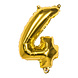 Gouden Cijfer Ballon 4 Jaar 36cm Gouden Cijfer Ballon 4 Jaar 36cm