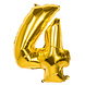 Gouden Cijfer Ballon 4 Jaar 86cm Gouden Cijfer Ballon 4 Jaar 86cm