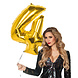 Gouden Cijfer Ballon 4 Jaar 86cm Gouden Cijfer Ballon 4 Jaar 86cm