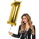 Gouden Cijfer Ballon 1 Jaar 86cm Gouden Cijfer Ballon 1 Jaar 86cm