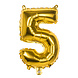 Gouden Cijfer Ballon 5 Jaar 36cm Gouden Cijfer Ballon 5 Jaar 36cm