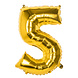 Gouden Cijfer Ballon 5 Jaar 86cm Gouden Cijfer Ballon 5 Jaar 86cm