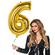 Gouden Cijfer Ballon 6 Jaar 86cm Gouden Cijfer Ballon 6 Jaar 86cm
