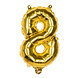 Gouden Cijfer Ballon 8 Jaar 36cm Gouden Cijfer Ballon 8 Jaar 36cm