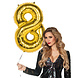 Gouden Cijfer Ballon 8 Jaar 86cm Gouden Cijfer Ballon 8 Jaar 86cm