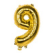 Gouden Cijfer Ballon 9 Jaar 36cm Gouden Cijfer Ballon 9 Jaar 36cm