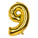 Gouden Cijfer Ballon 9 Jaar 86cm Gouden Cijfer Ballon 9 Jaar 86cm