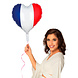 Helium Ballon Frankrijk Hart 45cm Helium Ballon Frankrijk Hart 45cm