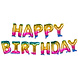 Regenboog Happy Birthday Letter Ballon Set 8m Regenboog Happy Birthday Letter Ballon Set 8m