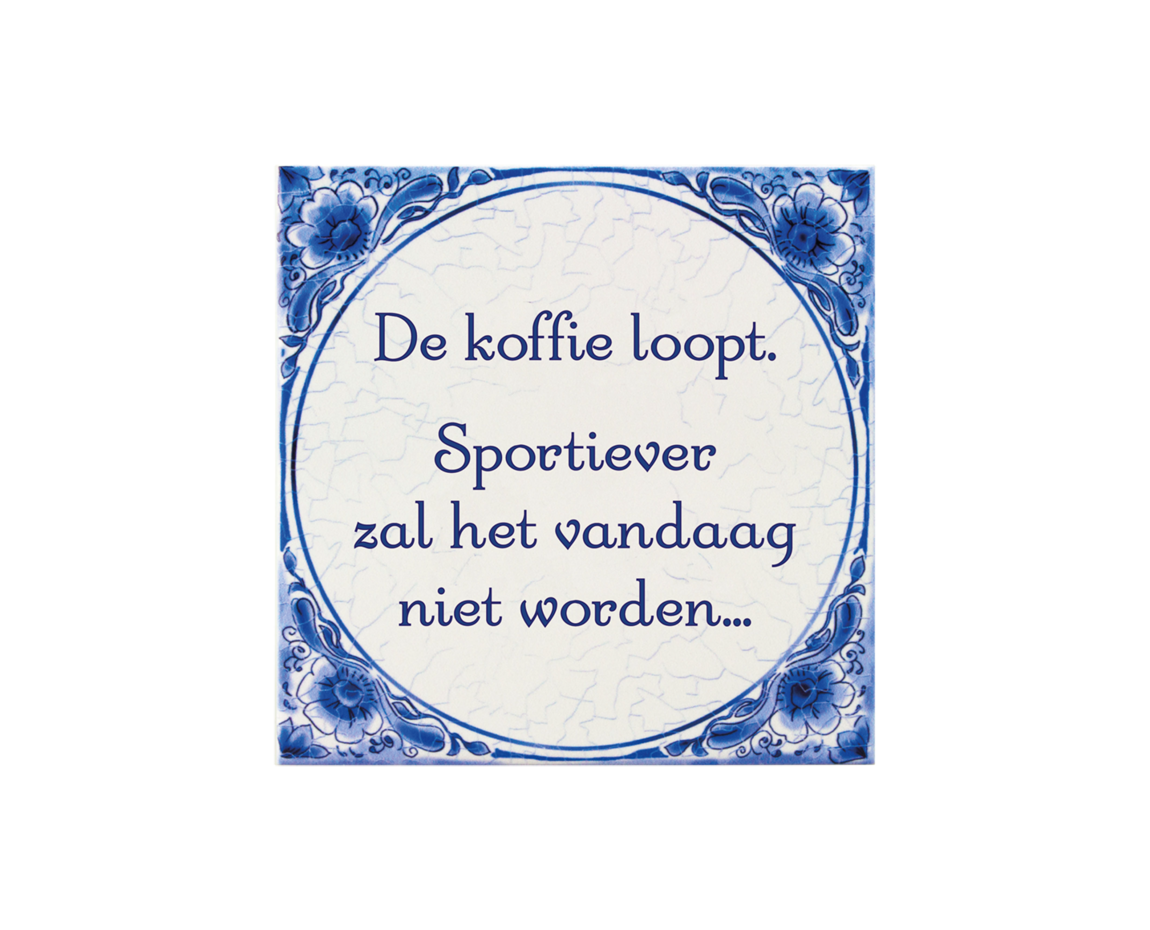 Delftsblauw Tegel De Koffie Loopt 15cm Partywinkel