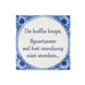 Delftsblauw Tegel De Koffie Loopt 15cm Delftsblauw Tegel De Koffie Loopt 15cm