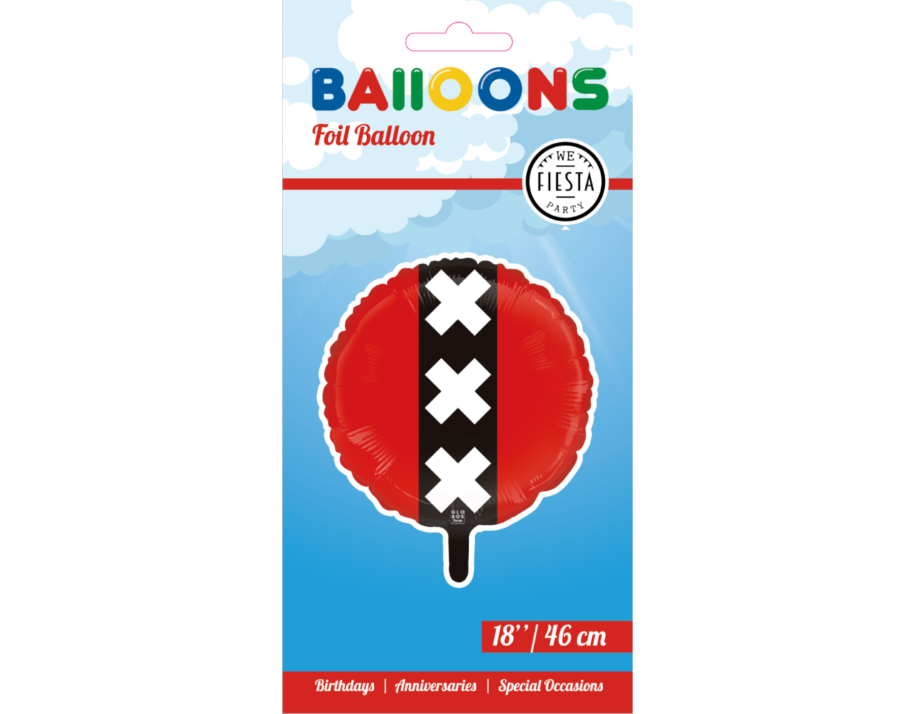 Amsterdam Helium Ballon Leeg 45cm Partywinkel