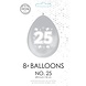 Zilver Ballonnen 25 Jaar Metallic Dubbelzijdig 30cm 8st Zilver Ballonnen 25 Jaar Metallic Dubbelzijdig 30cm 8st
