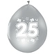 Zilver Ballonnen 25 Jaar Metallic Dubbelzijdig 30cm 8st Zilver Ballonnen 25 Jaar Metallic Dubbelzijdig 30cm 8st