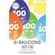 Gekleurde Ballonnen 100 Jaar 30cm 8st Gekleurde Ballonnen 100 Jaar 30cm 8st