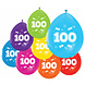 Gekleurde Ballonnen 100 Jaar 30cm 8st Gekleurde Ballonnen 100 Jaar 30cm 8st
