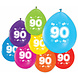 Gekleurde Ballonnen 90 Jaar 30cm 8st Gekleurde Ballonnen 90 Jaar 30cm 8st