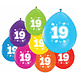 Gekleurde Ballonnen 19 Jaar 30cm 8st Gekleurde Ballonnen 19 Jaar 30cm 8st