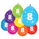 Gekleurde Ballonnen 8 Jaar 30cm 8st Gekleurde Ballonnen 8 Jaar 30cm 8st