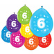 Gekleurde Ballonnen 6 Jaar 30cm 8st Gekleurde Ballonnen 6 Jaar 30cm 8st