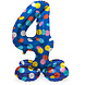 Cijfer Ballon 4 Jaar Stippen Met Standaard Leeg 72cm Cijfer Ballon 4 Jaar Stippen Met Standaard Leeg 72cm