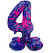 Helium Ballon 4 Jaar Verfspetters Met Standaard Leeg 41cm Helium Ballon 4 Jaar Verfspetters Met Standaard Leeg 41cm