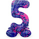 Helium Ballon 5 Jaar Verfspetters Met Standaard Leeg 41cm Helium Ballon 5 Jaar Verfspetters Met Standaard Leeg 41cm