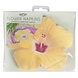 Gele Servetten Bloemen 16,5cm 16st Gele Servetten Bloemen 16,5cm 16st