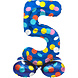 Helium Ballon 5 Jaar Stippen Met Standaard Leeg 41cm Helium Ballon 5 Jaar Stippen Met Standaard Leeg 41cm