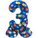 Helium Ballon 3 Jaar Stippen Met Standaard Leeg 41cm Helium Ballon 3 Jaar Stippen Met Standaard Leeg 41cm