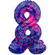 Helium Ballon 8 Jaar Verfspetters Met Standaard Leeg 41cm Helium Ballon 8 Jaar Verfspetters Met Standaard Leeg 41cm