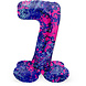Helium Ballon 7 Jaar Verfspetters Met Standaard Leeg 41cm Helium Ballon 7 Jaar Verfspetters Met Standaard Leeg 41cm