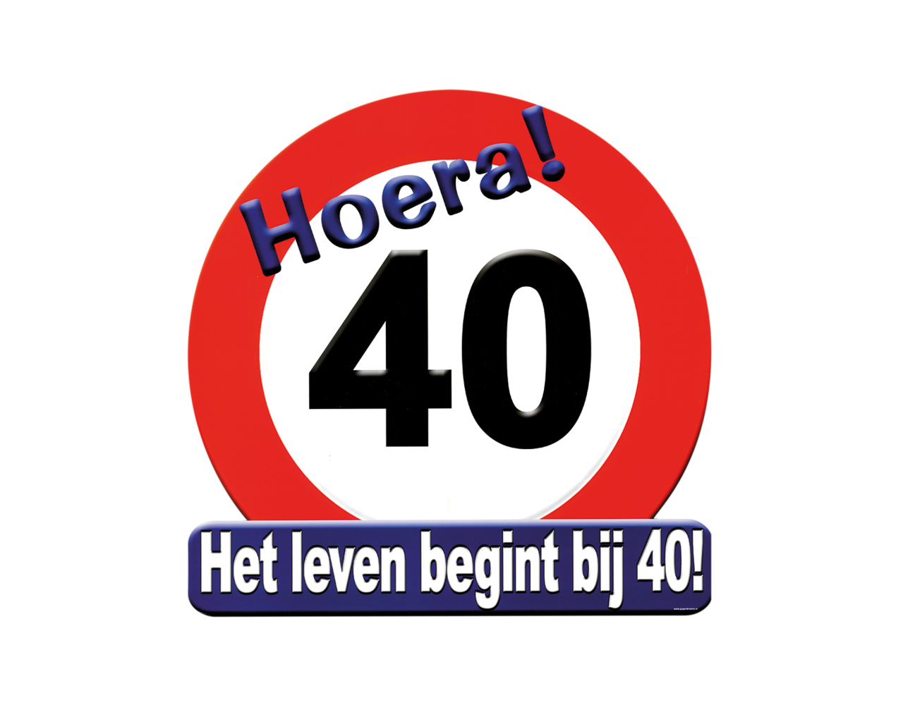 Deurbord 40 Jaar Verkeersbord 50cm - Partywinkel